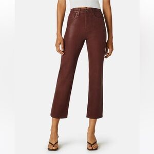 Hudson Remi High-Rise Straight Crop Coated Jeans